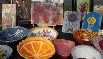 A display from an artist at the 2021 Art Blast at Buy-Low Foods in Didsbury Alberta.